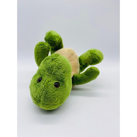 Green Turtle Plush Stuffed Animal Toy With Spotted Pattern Print Shell, 7" - Picture 5 of 8